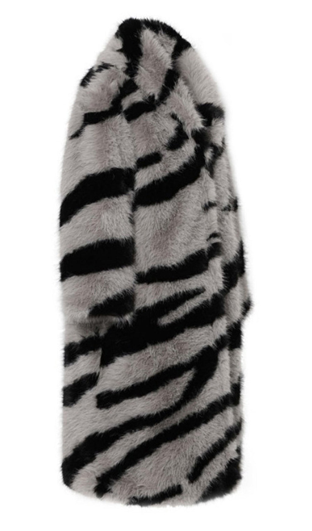 Trendy Faux Fur Zebra Print Coat