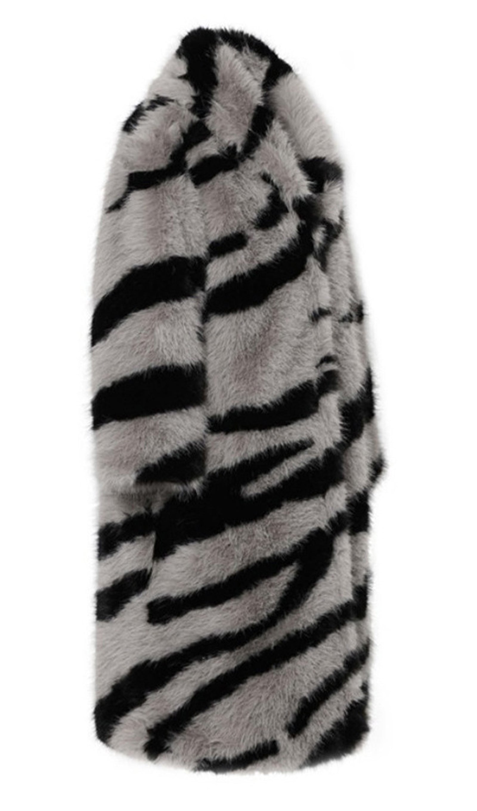 Trendy Faux Fur Zebra Print Coat