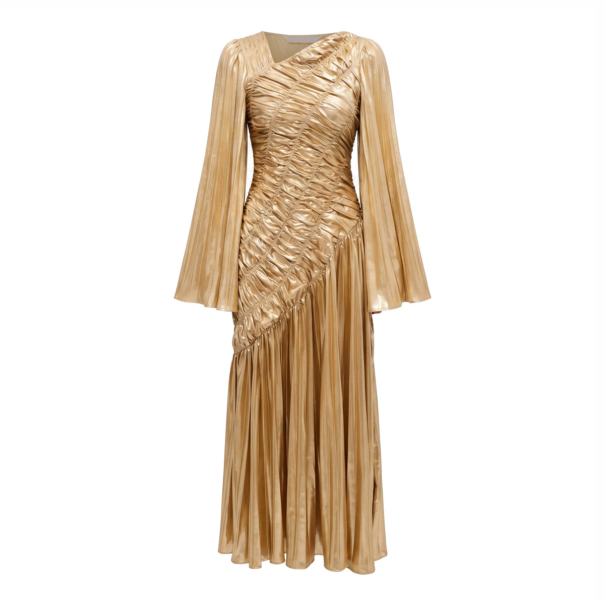 Metallic Maxi Dress In Gold