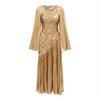 Metallic Maxi Dress In Gold