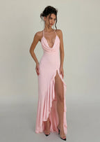 Xulia Chiffon Cowl-Neck Maxi Dress