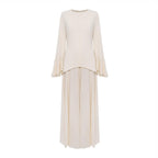 Asymmetrical Draped Bodice Ruffle Maxi Dress