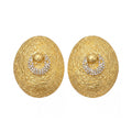 Dora Plated Oval Stud Earrings