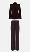 Fitted Jacket With High Collar & Maxi Pants