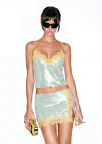 Melora Sequined Top & Mini Skirt Set