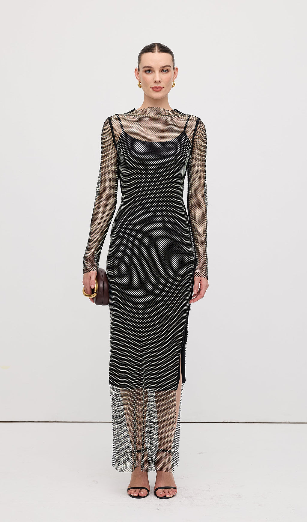 Mesh With Monochrome Maxi Dress