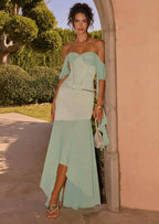 Deenesa Corset Top & Maxi Skirt Set In Mint