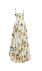 Floral Ruched Floral And Fauna Maxi Dress