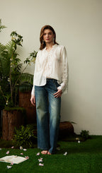 Lace Hollow Out  Blouse Top