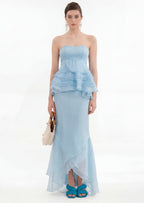 Persasy Two Pieces Layered Maxi Dress In Light Blue