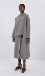Trendy Oversized Cape Style Coat-Grey
