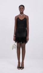 Feather Tassel Sequin Mini Dress