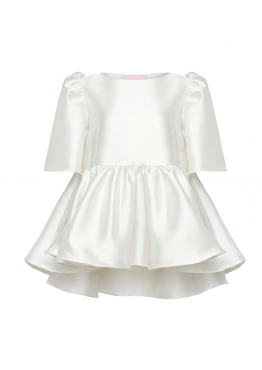 Puff Sleeve Ruffle Top In White