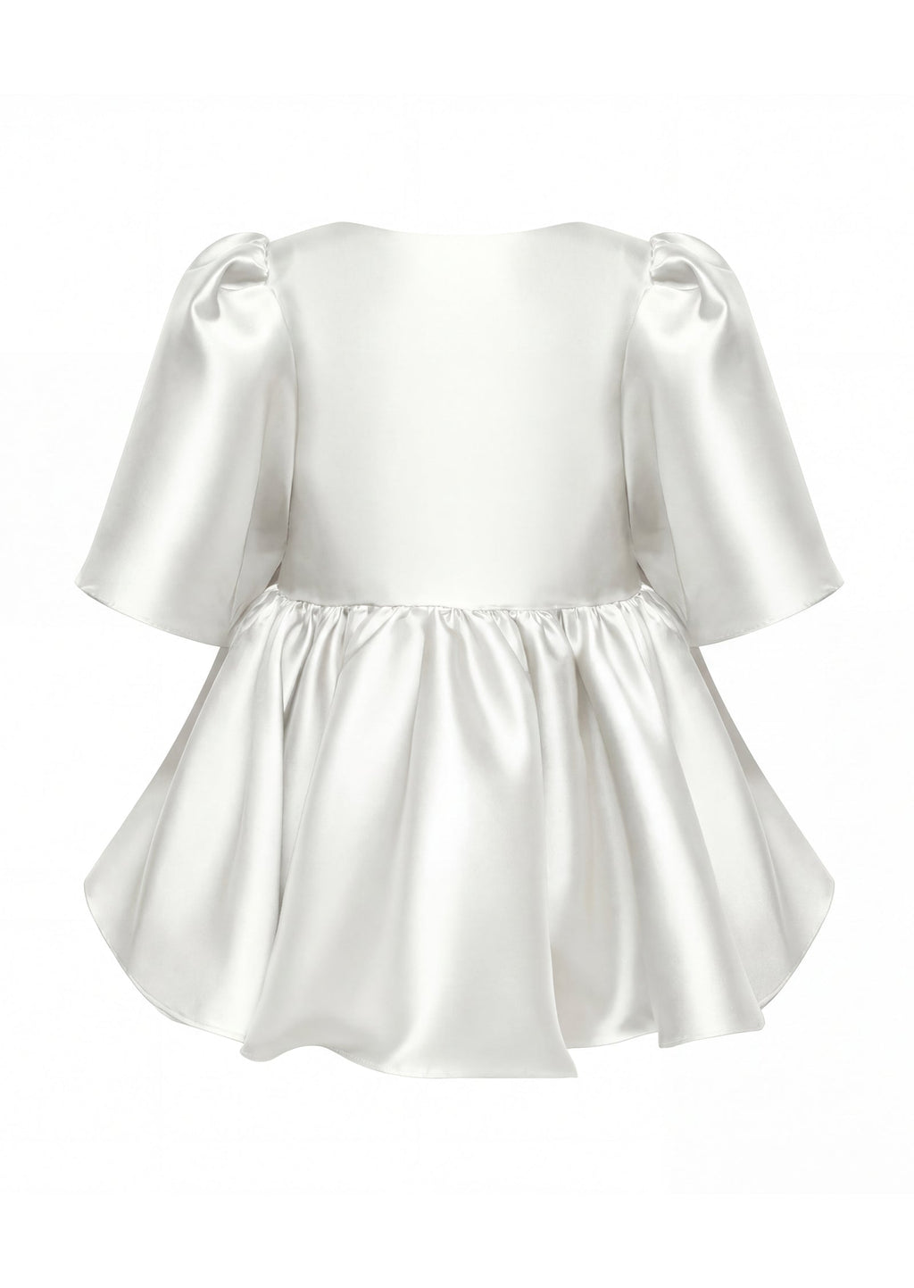 Puff Sleeve Ruffle Top In White