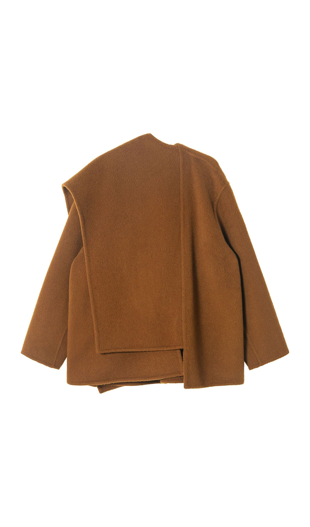Solid Cape Style Coat-Chestnut