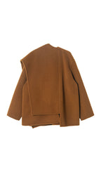 Solid Cape Style Coat-Chestnut