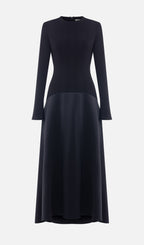 Trendy Knitted Satin Maxi Dress