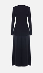 Trendy Knitted Satin Maxi Dress