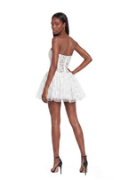 Vahn Strapless Lace Mini Dress In White