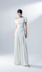 White Two Piece Pant Suit