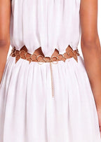 Wally Sleeveless Metal Ring Mini Dress In White
