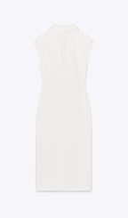 Solid Pique Shirt Midi Dress