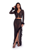 Nadim Long Sleeved Top & Skirt Fuzzy Matching Set