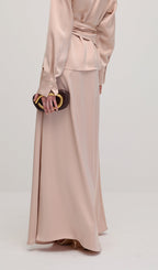 Solid Satin Shirt Maxi Dress Sets