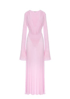 Kazi Long Sleeved Sheer Midi Dress In Pink