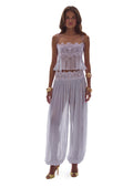 Luenie Chiffon Top & Pant Two Piece Set In Light  Purple