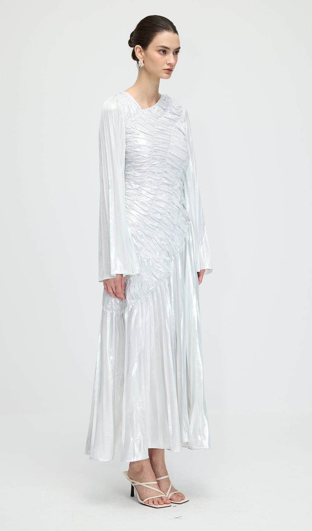 Metallic Long Sleeve Maxi Dress