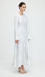 Metallic Long Sleeve Maxi Dress
