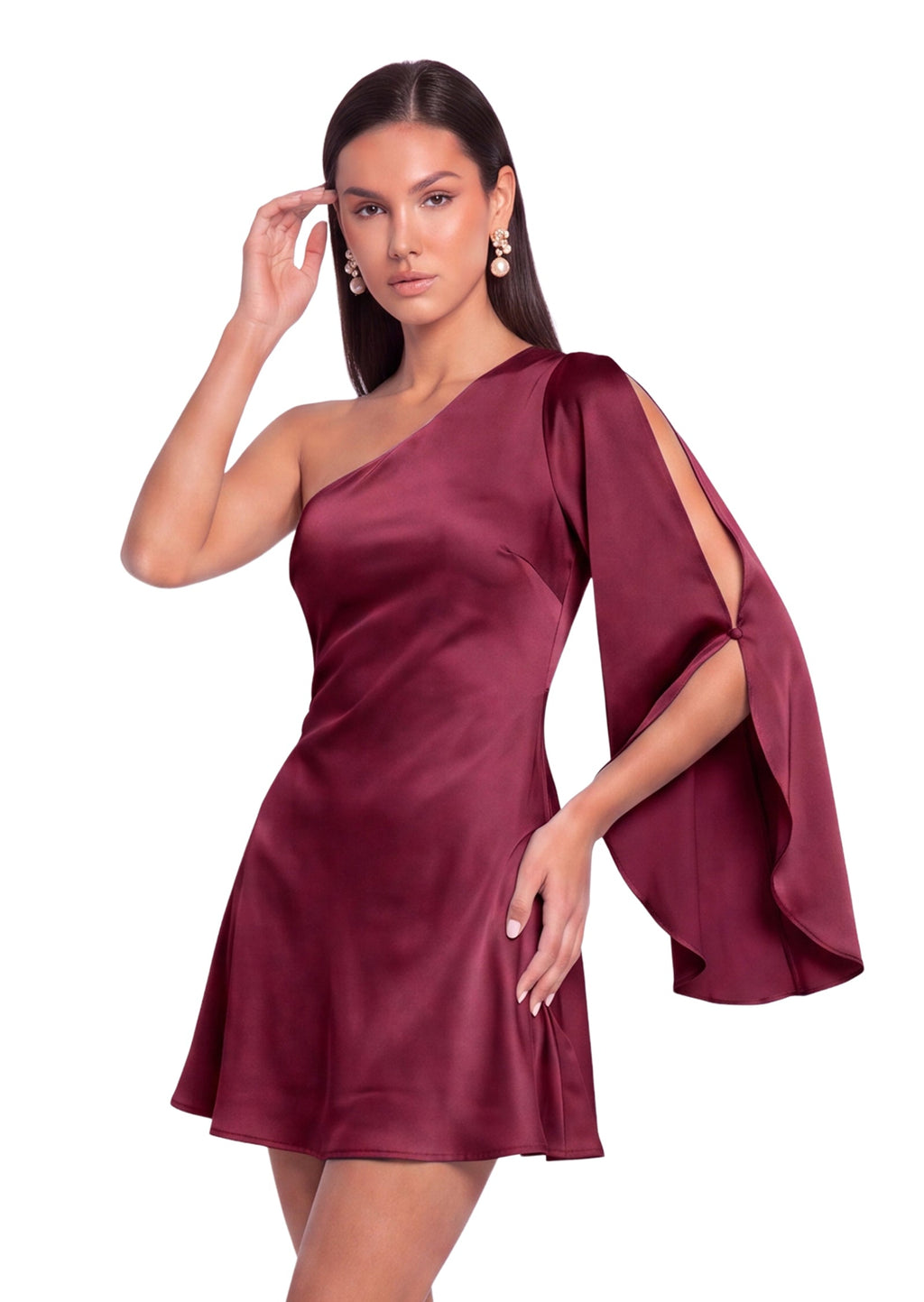 Nahal Satin Off Shoulder Mini Dress