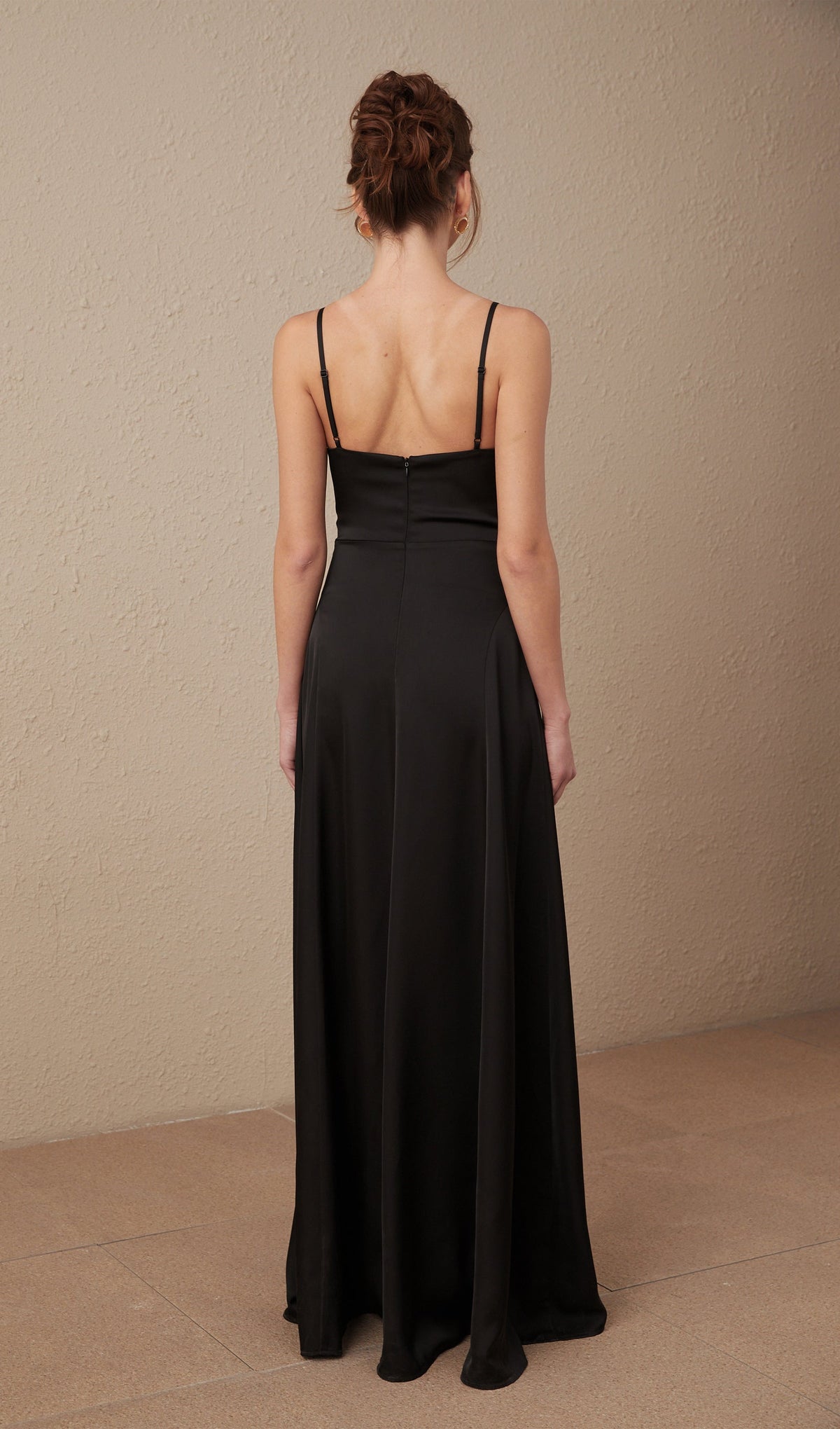 Strappy Satin Evening Maxi Dress
