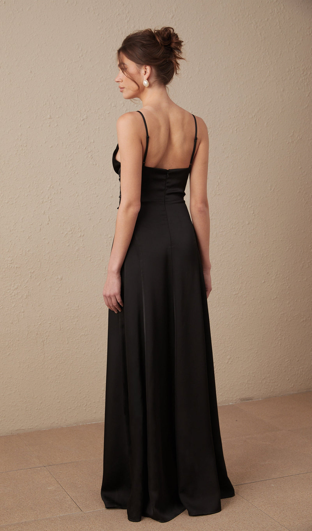 Strappy Satin Evening Maxi Dress