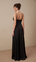 Strappy Satin Evening Maxi Dress