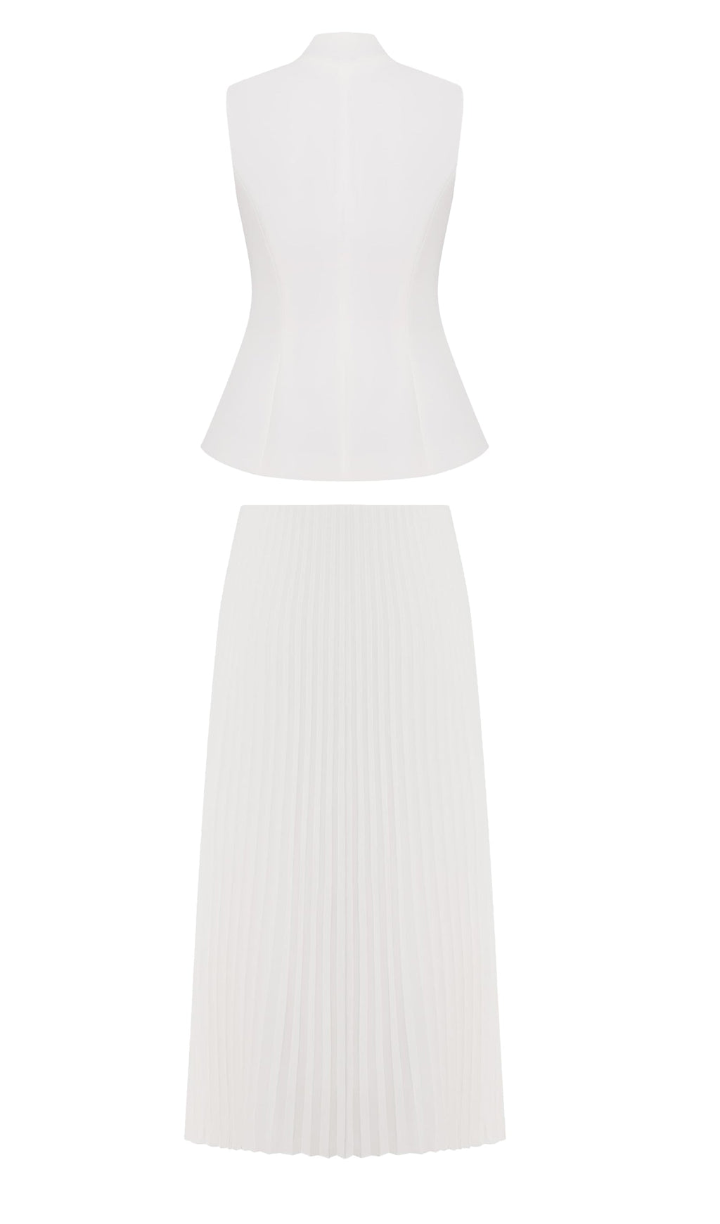 Flared Waistcoat & Pleated Midi Skirt Sets