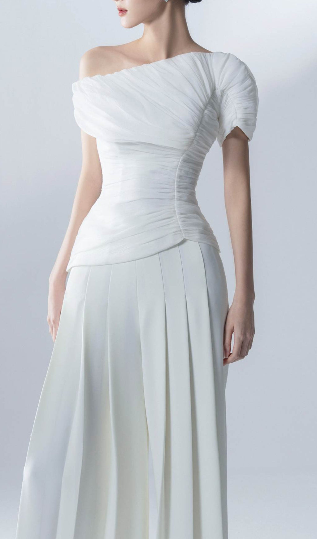White Two Piece Pant Suit