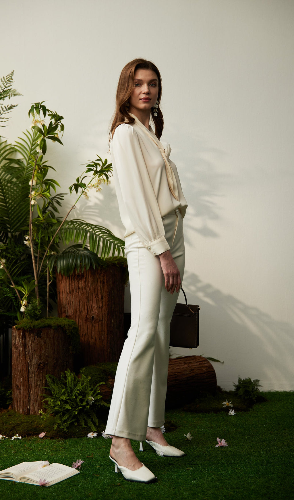 Corsage Long Sleeve Shirt Top