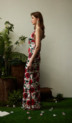 Floral Backless Bodycon Maxi Dress