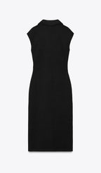 Solid Pique Shirt Midi Dress