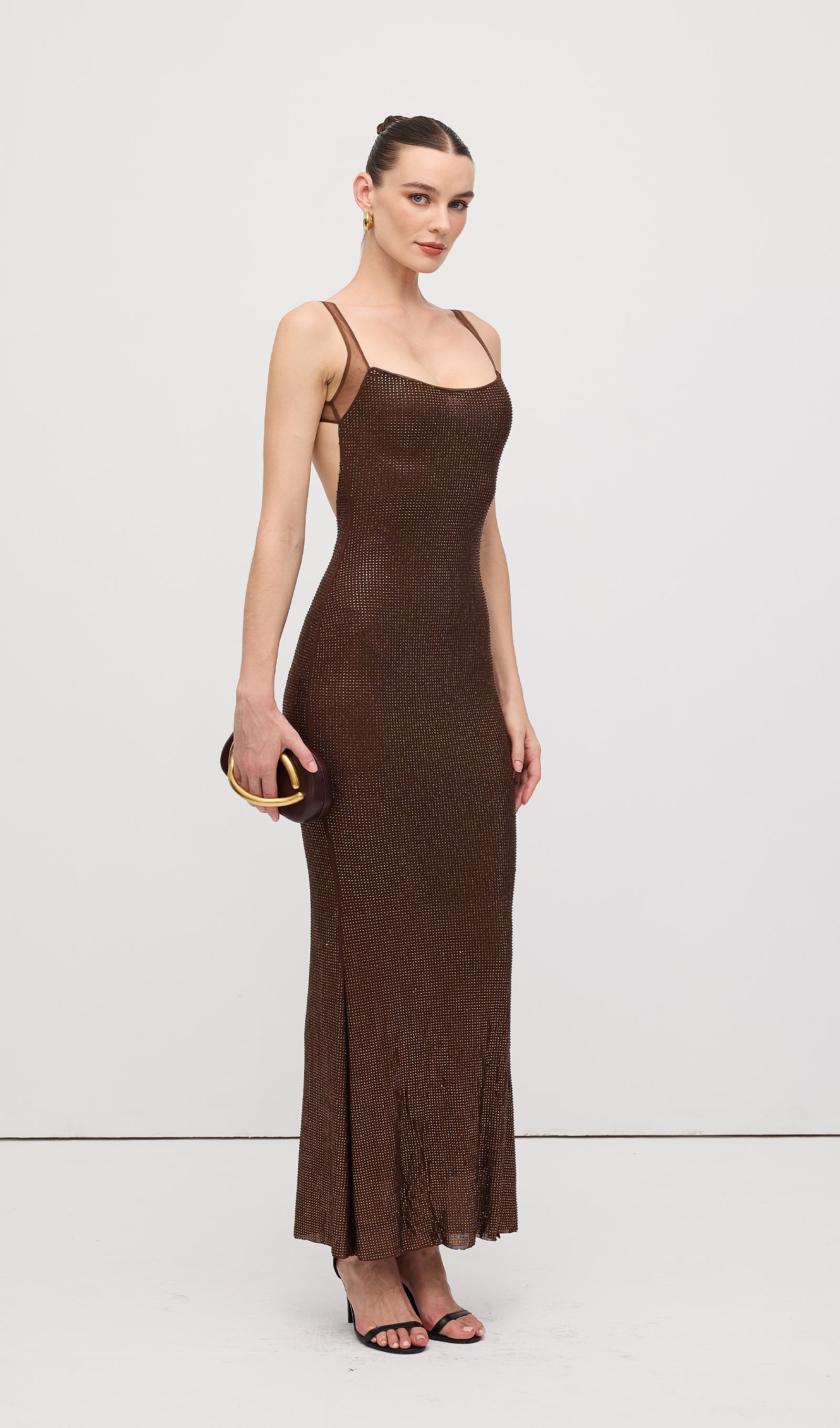 Hot Fix With Mesh Back Maxi Dress