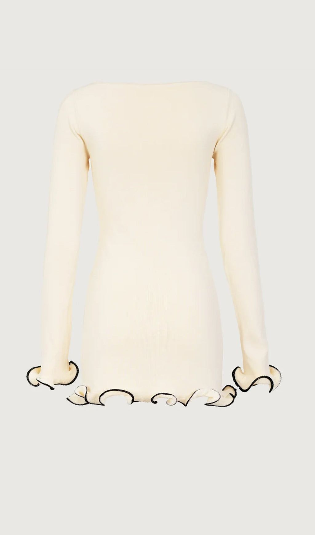 Ruffle Hem Mini Dress White
