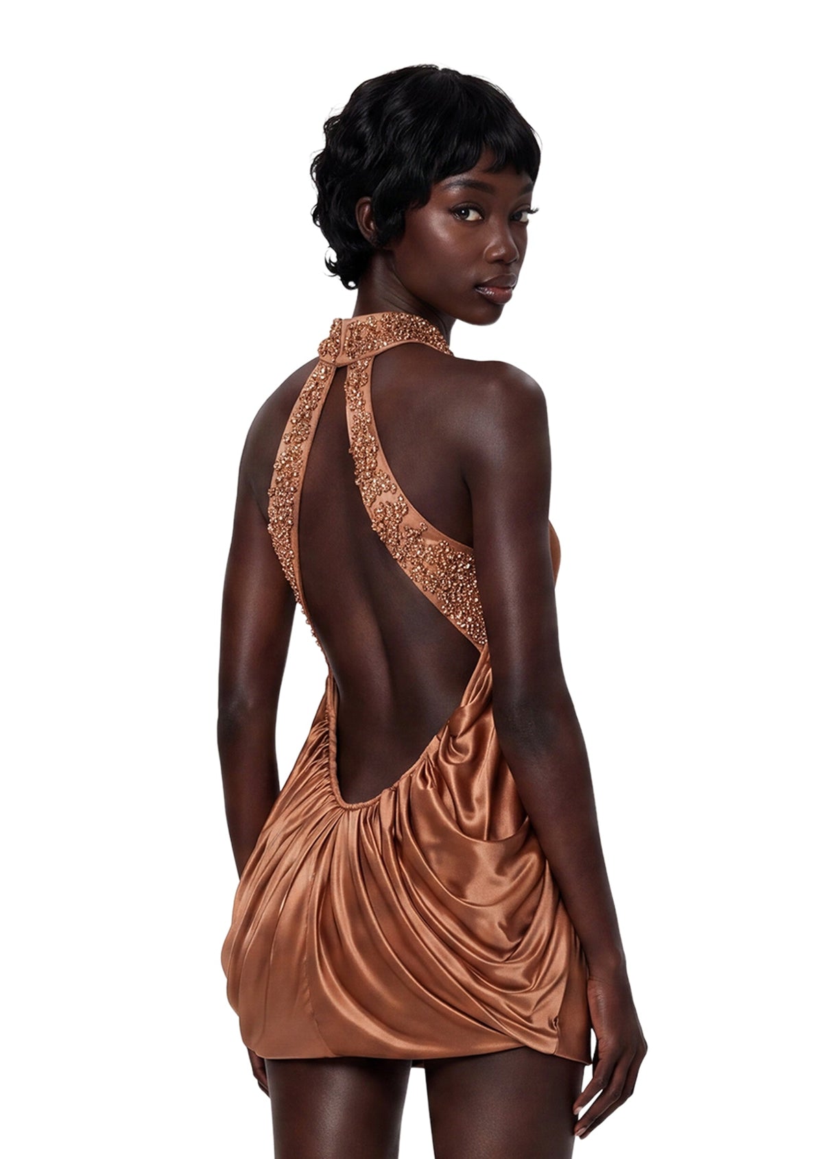 Çagatay Halter Neck Backless Mini Dress