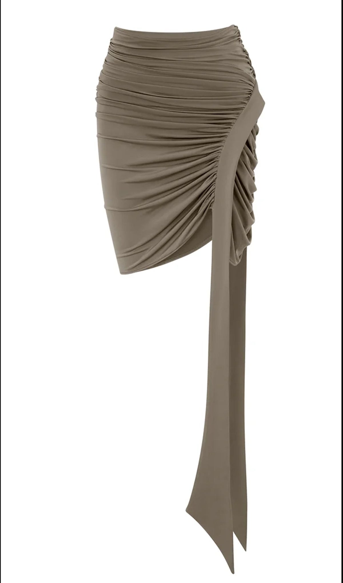 One Shoulder Irregular Pleated Mini Skirt Set