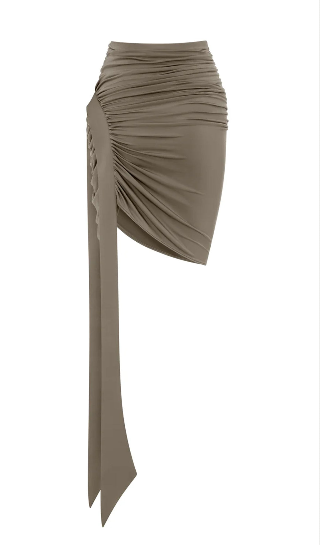 One Shoulder Irregular Pleated Mini Skirt Set
