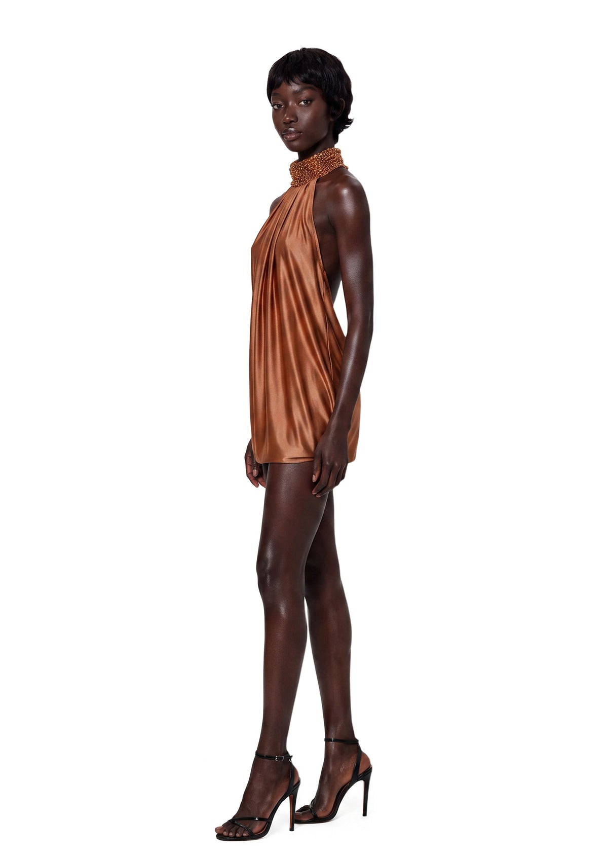 Çagatay Halter Neck Backless Mini Dress