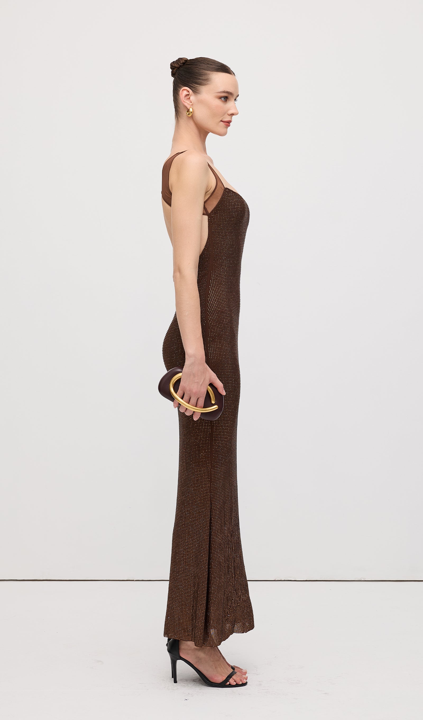 Hot Fix With Mesh Back Maxi Dress
