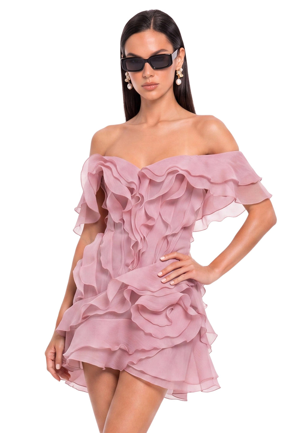Layered Ruffled Mini Dress