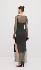Mesh With Monochrome Maxi Dress
